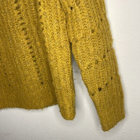 Madewell Women’s Pointelle Mock Neck Pullover Sweater in Yellow Size XS - Picture 5 of 8